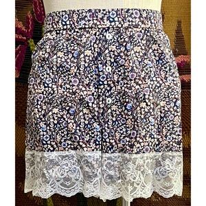 Anthropologie Victoriana Lace Trim Pajama Shorts XL